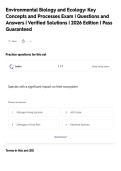 Environmental Biology and Ecology&colon; Key&NewLine;Concepts and Processes Exam &vert; Questions and&NewLine;Answers &vert; Verified Solutions &vert; 2026 Edition &vert; Pass&NewLine;Guaranteed