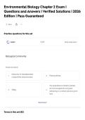 Environmental Biology Chapter 2 Exam &vert;&NewLine;Questions and Answers &vert; Verified Solutions &vert; 2026&NewLine;Edition &vert; Pass Guaranteed&NewLine;