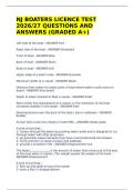 NJ BOATERS LICENCE TEST 2026&sol;27 QUESTIONS AND ANSWERS &lpar;GRADED A&plus;&rpar;