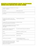 ntroduction to Industrial Distribution&colon; IDIS 240 - Final Exam Review &NewLine;UPDATED ACTUAL QUESTIONS AND CORRECT ANSWERS 