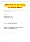 ESSENTIAL OF FIRE FIGHTING 7TH  EDITION 2026&sol;2027 ACTUAL QUESTIONS  WITH VERIFIED ANSWERS&period; 