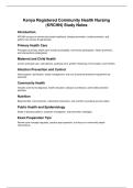 Kenya Registered Community Health Nursing &lpar;KRCHN&rpar; Study Notes