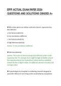 EPPP ACTUAL EXAM PAPER 2026&NewLine;QUESTIONS AND SOLUTIONS GRADED A&plus;