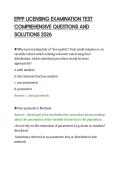 EPPP LICENSING EXAMINATION TEST&NewLine;COMPREHENSIVE QUESTIONS AND&NewLine;SOLUTIONS 2026