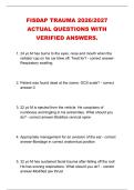 FISDAP TRAUMA 2026&sol;2027 &NewLine;ACTUAL QUESTIONS WITH &NewLine;VERIFIED ANSWERS&period;