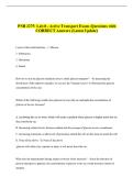 PNB 2275&colon; Lab 8 - Active Transport Exam&ndash;Questions with &NewLine;CORRECT Answers &lpar;Latest Update&rpar; 
