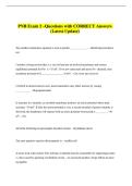 PNB Exam 2 &ndash;Questions with CORRECT Answers &NewLine;&lpar;Latest Update&rpar;
