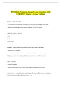 PNB 2264 - Neurophysiology Exam&ndash;Questions with &NewLine;CORRECT Answers &lpar;Latest Update&rpar;