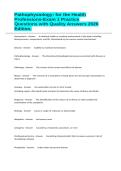 Pathophysiology&colon; for the Health Professions-Exam 1 Practice Questions with Quality Answers 2026 Edition&period;&NewLine;&NewLine;