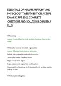 ESSENTIALS OF HUMAN ANATOMY AND&NewLine;PHYSIOLOGY TWELFTH EDITION ACTUAL&NewLine;EXAM SCRIPT 2026 COMPLETE&NewLine;QUESTIONS AND SOLUTIONS GRADED A&NewLine;PLUS