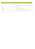 HMGT 223 exam &num;1 ACTUAL UPDATED QUESTIONS AND CORRECT ANSWERS 