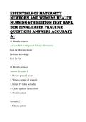 ESSENTIALS OF MATERNITY&NewLine;NEWBORN AND WOMENS HEALTH&NewLine;NURSING 6TH EDITION TEST BANK&NewLine;2026 FINAL PAPER PRACTICE&NewLine;QUESTIONS ANSWERS ACCURATE&NewLine;A&plus;
