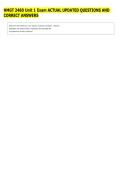 HMGT 2460 Unit 1 Exam ACTUAL UPDATED QUESTIONS AND &NewLine;CORRECT ANSWERS