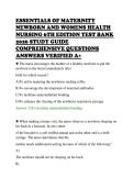 ESSENTIALS OF MATERNITY&NewLine;NEWBORN AND WOMENS HEALTH&NewLine;NURSING 6TH EDITION TEST BANK&NewLine;2026 STUDY GUIDE&NewLine;COMPREHENSIVE QUESTIONS&NewLine;ANSWERS VERIFIED A&plus;
