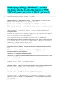 Pathophysiology- Midterm - Jersey College Study Guide Questions With 100&percnt; Correct Answers 2026 Updated&period;
