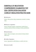 ESSENTIALS OF NEGOTIATION&NewLine;COMPREHENSIVE EXAMINATION TEST&NewLine;2026 CERTIFICATION EVALUATION&NewLine;CONFLICT RESOLUTION PRACTICE BANK