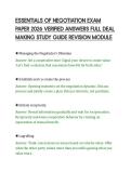 ESSENTIALS OF NEGOTIATION EXAM&NewLine;PAPER 2026 VERIFIED ANSWERS FULL DEAL&NewLine;MAKING STUDY GUIDE REVISION MODULE