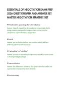 ESSENTIALS OF NEGOTIATION EXAM PREP&NewLine;2026 QUESTION BANK AND ANSWER KEY&NewLine;MASTER NEGOTIATION STRATEGY SET