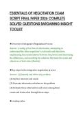 ESSENTIALS OF NEGOTIATION EXAM&NewLine;SCRIPT FINAL PAPER 2026 COMPLETE&NewLine;SOLVED QUESTIONS BARGAINING INSIGHT&NewLine;TOOLKIT