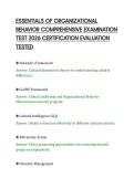 ESSENTIALS OF ORGANIZATIONAL&NewLine;BEHAVIOR COMPREHENSIVE EXAMINATION&NewLine;TEST 2026 CERTIFICATION EVALUATION&NewLine;TESTED