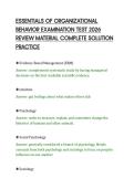 ESSENTIALS OF ORGANIZATIONAL&NewLine;BEHAVIOR EXAMINATION TEST 2026&NewLine;REVIEW MATERIAL COMPLETE SOLUTION&NewLine;PRACTICE