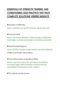 ESSENTIALS OF STRENGTH TRAINING AND&NewLine;CONDITIONING 2026 PRACTICE TEST PACK&NewLine;COMPLETE SOLUTIONS VERIFIED INSIGHTS
