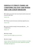 ESSENTIALS OF STRENGTH TRAINING AND&NewLine;CONDITIONING 2026 STUDY GUIDE REVISION&NewLine;SHEET CORE CONCEPT BREAKDOWN