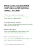 ETHICS COURSE CSRC EXAMINATION&NewLine;SCRIPT 2026 COMPLETE QUESTIONS&NewLine;WITH FULL SOLUTIONS