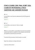 ETHICS COURSE CSRC FINAL SCRIPT 2026&NewLine;COMPLETE PROFESSIONAL ETHICS&NewLine;QUESTIONS AND ANSWERS PACKAGE