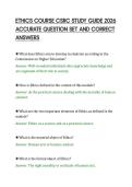 ETHICS COURSE CSRC STUDY GUIDE 2026&NewLine;ACCURATE QUESTION SET AND CORRECT&NewLine;ANSWERS