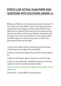 ETHICS LLQP ACTUAL EXAM PAPER 2026&NewLine;QUESTIONS WITH SOLUTIONS GRADED A&plus;