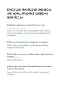 ETHICS LLQP PRACTICE SET 2026 LEGAL&NewLine;AND MORAL STANDARDS QUESTIONS&NewLine;HIGH YIELD A&plus;