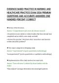 EVIDENCE BASED PRACTICE IN NURSING AND&NewLine;HEALTHCARE PRACTICE EXAM 2026 PREMIUM&NewLine;QUESTIONS AND ACCURATE ANSWERS ONE&NewLine;HUNDRED PERCENT CORRECT