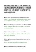 EVIDENCE BASED PRACTICE IN NURSING AND&NewLine;HEALTHCARE REVIEW PAPER 2026 COMPLETE&NewLine;QUESTIONS WITH EXPERT SOLUTIONS AND&NewLine;MARKING SCHEME