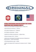 STERILE PROCESSING UPDATED EXAMS TEST PAPER QUESTIONS AND ANSWERS SURE 