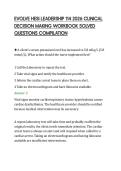 EVOLVE HESI LEADERSHIP 114 2026 CLINICAL&NewLine;DECISION MAKING WORKBOOK SOLVED&NewLine;QUESTIONS COMPILATION