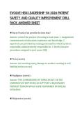 EVOLVE HESI LEADERSHIP 114 2026 PATIENT&NewLine;SAFETY AND QUALITY IMPROVEMENT DRILL&NewLine;PACK ANSWER SHEET