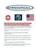 WGU D204 THE DATA ANALYTICS UPDATED EXAMS TEST PAPER QUESTIONS AND ANSWERS SURE A&period;pdf