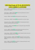 CHS Final Exam ACTUAL QUESTIONS &NewLine;AND CORRECT ANSWERS