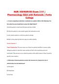 NUR100 Exam 3 V1&ndash;V3 &vert; NUR 100 Exam 3 V1&ndash;V3 &vert; Pharmacology &vert; Fortis College &vert; Complete Exam Bundle with Detailed Verified Answers