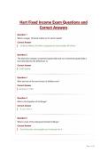 Hart Fixed Income Exam Questions and Correct Answers&period;