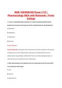 NUR 100&sol;NUR100 Exam 2 V3 &vert; &NewLine;Pharmacology Q&A with Rationale &vert; Fortis &NewLine;College 