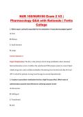NUR 100&sol;NUR100 Exam 2 V2 &vert; &NewLine;Pharmacology Q&A with Rationale &vert; Fortis &NewLine;College
