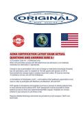 ACMA CERTIFICATION LATEST EXAM ACTUAL QUESTIONS AND ANSWERS SURE A&period;pdf