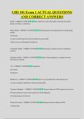 CHS 101 Exam 1 ACTUAL QUESTIONS &NewLine;AND CORRECT ANSWERS
