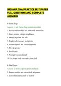INDIANA CNA PRACTICE TEST PAPER&NewLine;FULL QUESTIONS AND COMPLETE&NewLine;ANSWERS&NewLine;