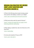 INDIANA CNA PRACTICE TEST REVIEW&NewLine;SHEET LATEST QUESTIONS AND&NewLine;SOLUTIONS GRADED A&plus;