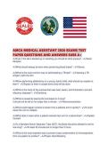 AMCA MEDICAL ASSISTANT 2026 EXAMS TEST PAPER QUESTIONS AND ANSWERS SURE A&period;pdf