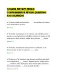 INDIANA NOTARY PUBLIC&NewLine;COMPREHENSIVE REVIEW QUESTIONS&NewLine;AND SOLUTIONS&NewLine;