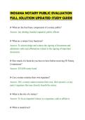 INDIANA NOTARY PUBLIC EVALUATION&NewLine;FULL SOLUTION UPDATED STUDY GUIDE